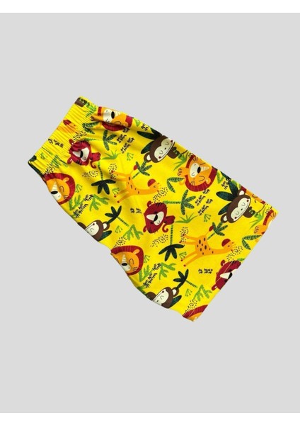 Erkek Çocuk %100 Pamuklu Safari Desenli Sarı Kısa Kollu Şortlu Pijama Takımı indirimleri
