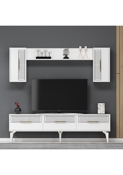 Alvinct 180 cm Tv Ünitesi Takımı Beyaz-Beyaz modelleri
