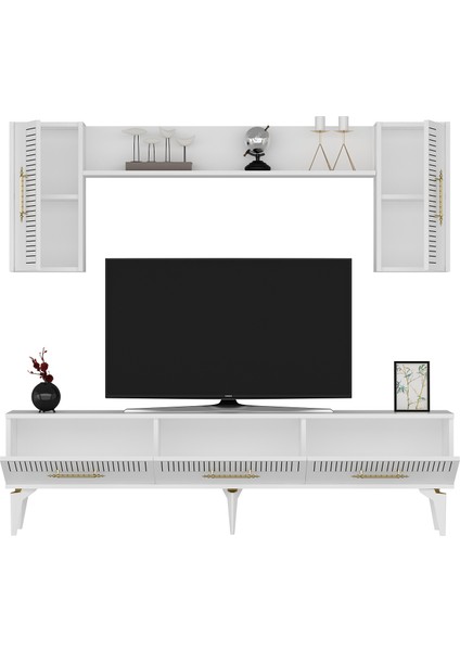 Alvinct 180 cm Tv Ünitesi Takımı Beyaz-Beyaz fırsatları