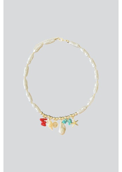 Çoklu Charmlı Inci Kolye