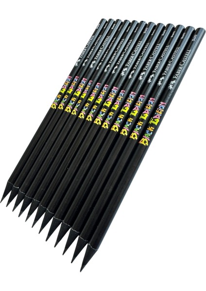 Black Edition Süper Soft 2b+ Kurşun Kalem, 12'li Set, Siyah