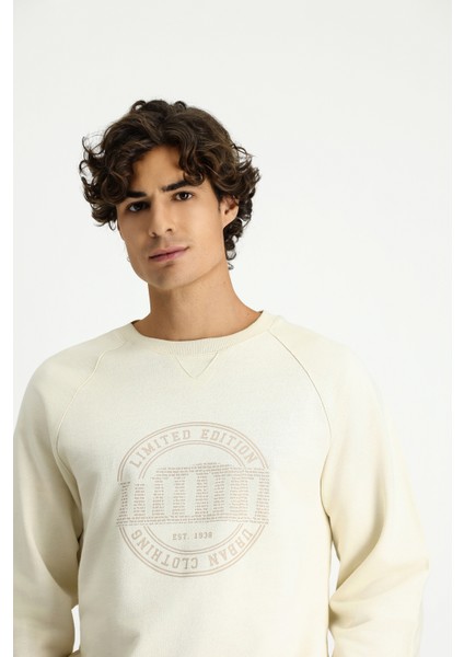 Bisiklet Yaka Regular Fit Baskılı Pamuk Sweatshirt modelleri