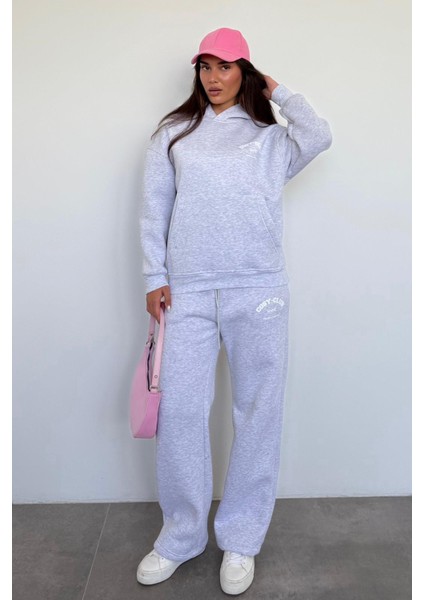 Karmelanj Kapüşonlu Baskılı Kadın Eşofman Takımı MG2524 fırsatları