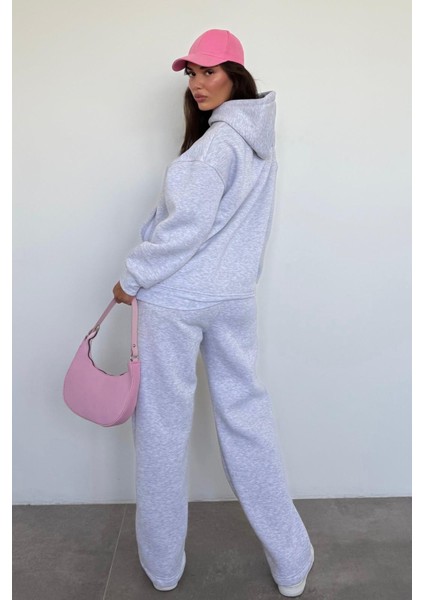 Karmelanj Kapüşonlu Baskılı Kadın Eşofman Takımı MG2524 indirimleri