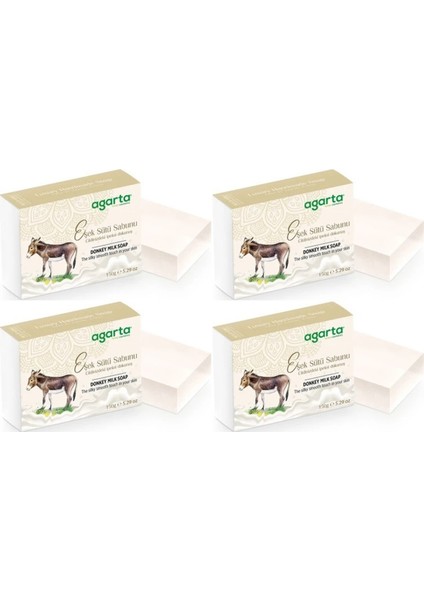 El Yapımı Doğal Sabun 150GR Eşek Sütü (4 Lü Set)