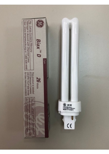 10 Adetgeneral Elk. Plc Lamba 26W/840 2p 4000 Kelvin 1710 Lümen Günışığı Boy:16.5cm ( 10W-13W-18W Yerine Olmaz ) fiyatları