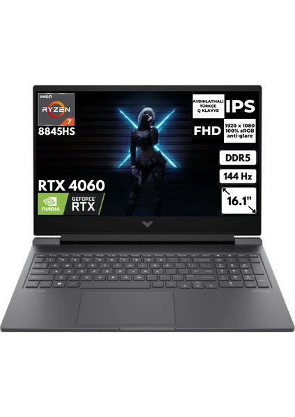 Victus 16-S1010NT Ryzen 7 8840H 32-Gbddr5 512 GB SSD 8gb RTX4060 16.1" 144Hz Fhd Windows 11 Home Taşınabilir Bilgisayar 9Z790EAAT42