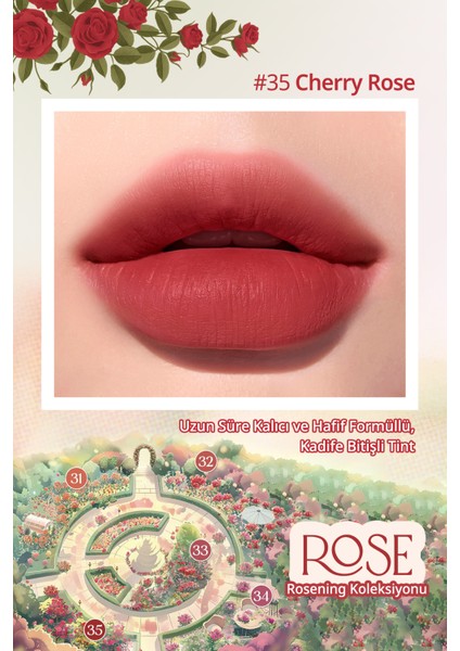 Uzun Süre Kalıcı ve Hafif Formüllü, Kadife Bitişli Tint PERIPERA Ink Airy Velvet (35 Cherry Rose) modelleri