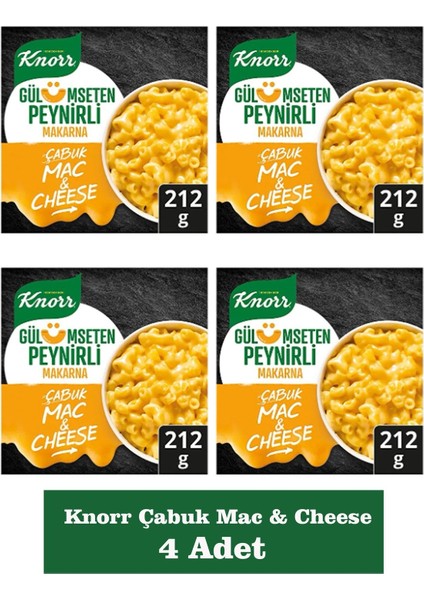 Çabuk Makarna Mac And Cheese Gülümseten Peynirli 212 gr x 4 Adet
