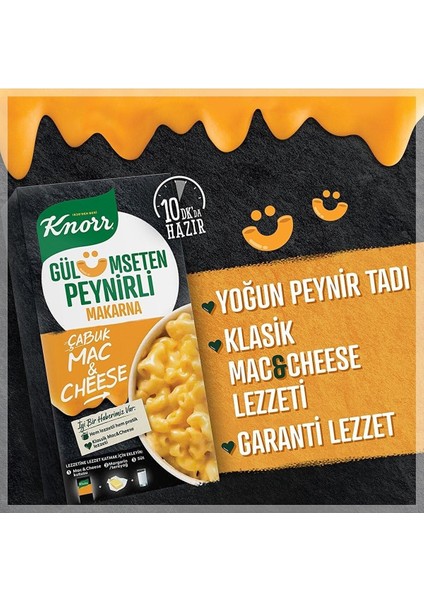 Çabuk Makarna Mac And Cheese Gülümseten Peynirli 212 gr x 4 Adet fiyatları