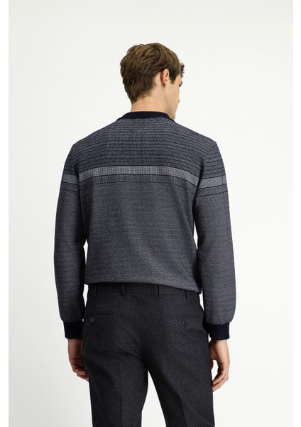 Polo Yaka Regular Fit Çizgili Sweatshirt fırsatları