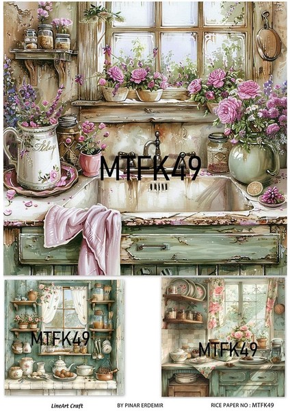MTFK49 Mutfak Desenli 30*42 cm Pirinç Dekopaj