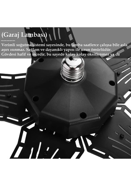 Ayarlanabilir Açılı 4 Kanatlı 108 Smd Ledli Galaxy Projektör Işığı 50W 5500 Lumen E27 32CM Çap modelleri