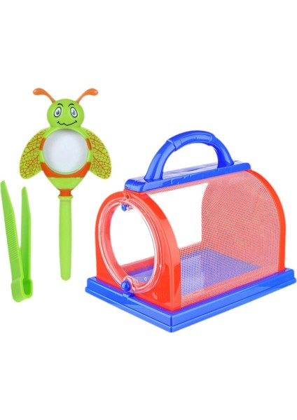 Taşınabilir Bug Catcher Kiti Büyüteç Bug Catcher Kutusu 3+ Yaş Çocuklar Için Kırmızı ve Mavi (Yurt Dışından)