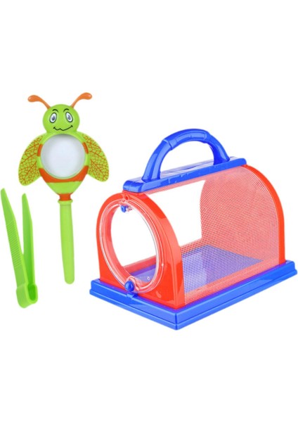 Taşınabilir Bug Catcher Kiti Büyüteç Bug Catcher Kutusu 3+ Yaş Çocuklar Için Kırmızı ve Mavi (Yurt Dışından) modelleri