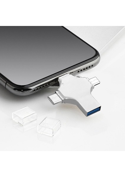 4 In 1 Flash Bellek USB / Type-C/micro USB /lightning Girişli Apple Uyumlu modelleri
