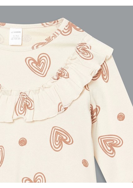 Lcw Kids Ekru Bisiklet Yaka Kız Çocuk Bluz ve Tayt 2'li modelleri