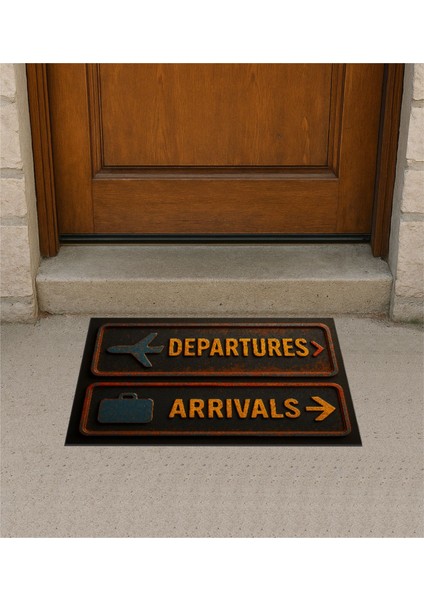 Arrival Departure 3D Kapı Önü Paspas Pilot - Havacı - Uçak Tutkunu