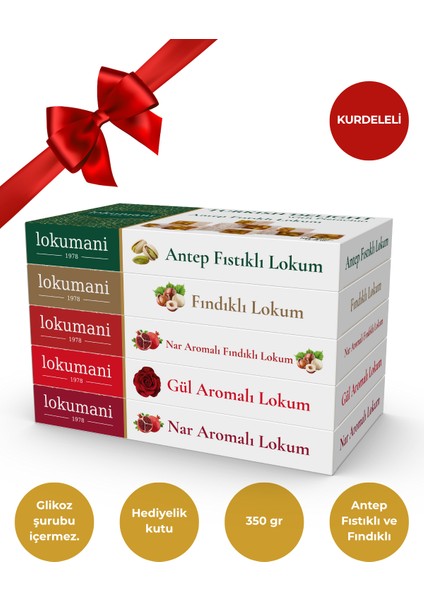 5'li Kurdeleli Hediyelik Lokum Seti