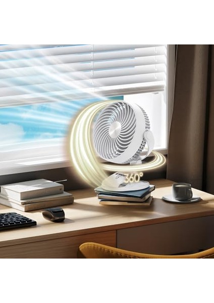 Mini Vantilatör - Masaüstü USB Fan - Klipsli Sabitleme - 360° Ayarlanabilir - Ultra Güçlü Hava Akımı ile Süper Serinlik Hissi - Portatif, Taşınabilir, Minimalist Tasarım (Beyaz) modelleri