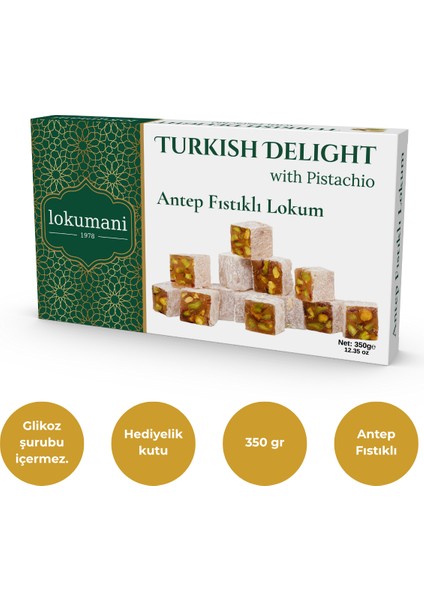 Antep Fıstıklı Lokum 350 gr