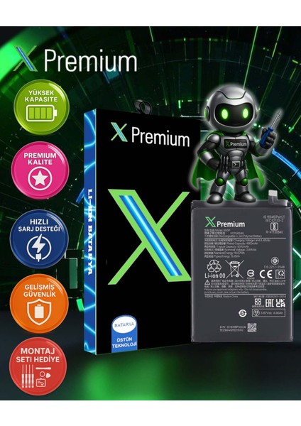 Xpremium Xiaomi Redmi Note 13 5g (BN5P) Batarya – 4900 Mah Süper Yüksek Kapasiteli Güçlendirilmiş Pil