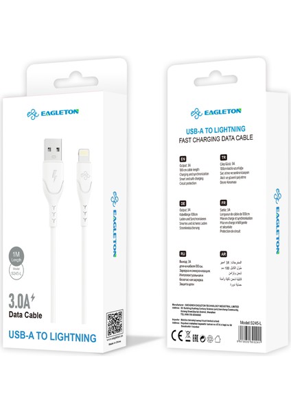 3A Usb-A To Lightning Pvc Kablo