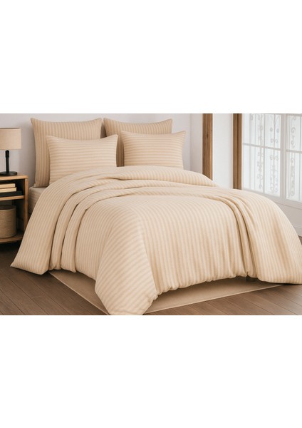 Premıum Cappiccuno Renk Pamuk Saten Çift Kişilik Nevresim Takımı Kutusuz