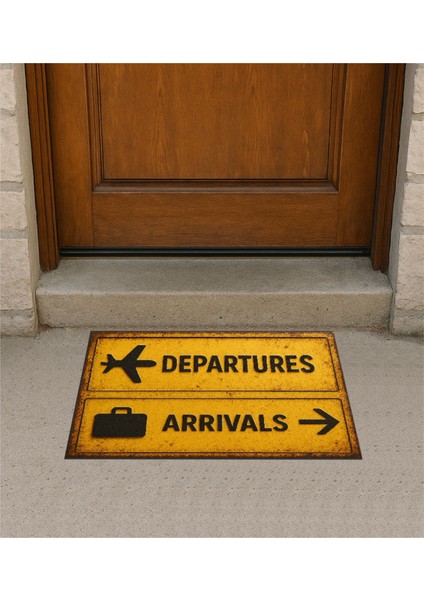 Arrival Departure 3D Kapı Önü Paspas Pilot - Havacı - Uçak Tutkunu