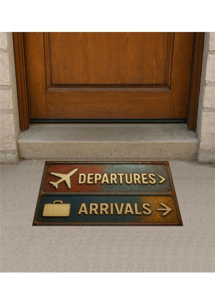 Arrival Departure 3D Kapı Önü Paspas Pilot - Havacı - Uçak Tutkunu