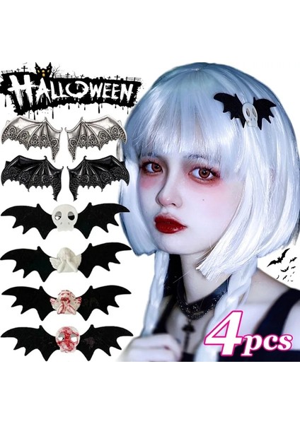 1/2/4 Adet Gotik Yarasa Kanatları Saç Tokası S Kızlar Için Koyu Stil Şeytan Göz Şeytan Kafatası Yarasa Saç Tokası Cadılar Bayramı Partisi Saç Aksesuarları (Yurt Dışından)