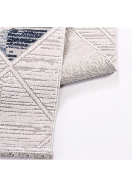 Abnormal Lacivert Geometrik Etnik Modern Desenli Akrilik Hav Vermeyen Leke Tutmayan Kolay Temizlenen Yumuşak Makine Salon Yolluk Mutfak Halı modelleri