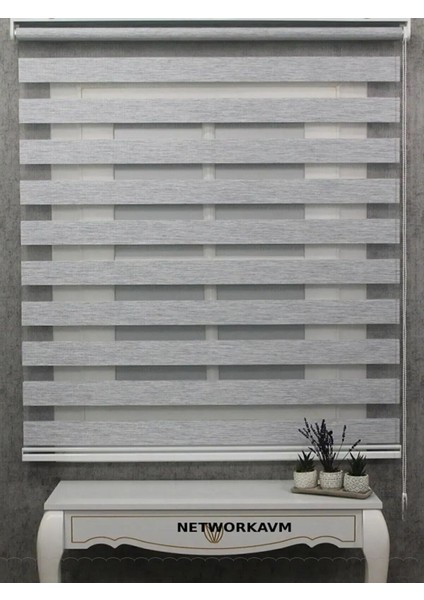 Bambu Stor Zebra Perde Açık Gri Düz Desen 105 x 260 cm Salon Kullanımı İçin fiyatları