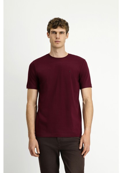 Bisiklet Yaka Slim Fit Dar Kesim Süprem Pamuklu Tişört