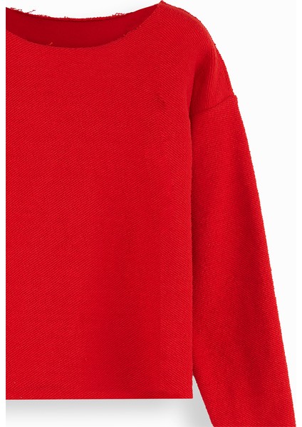 Crop Top Kız Çocuk Kırmızı Sweatshirt indirimleri