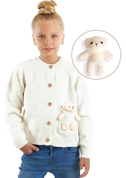 Oyuncaklı Kız Çocuk Triko Hırka