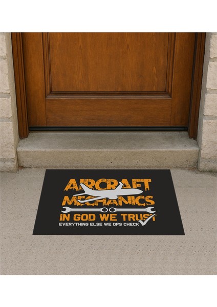 Aircraft Mechanic Kapı Önü Paspas Pilot - Havacı - Uçak Tutkunu