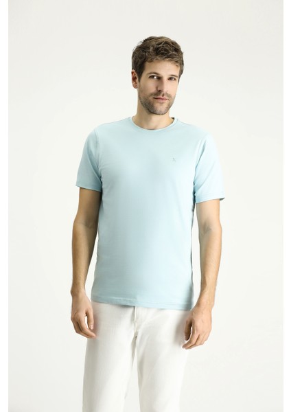 Bisiklet Yaka Slim Fit Dar Kesim Süprem Pamuklu Tişört