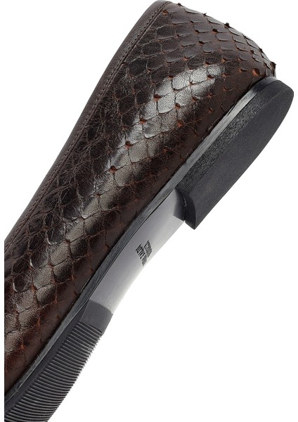 Kadın Kahverengi Desenli Deri Babet 25AFD120840