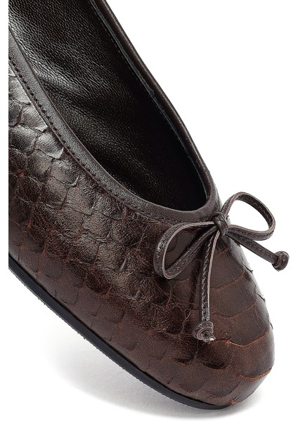 Kadın Kahverengi Desenli Deri Babet 25AFD120840