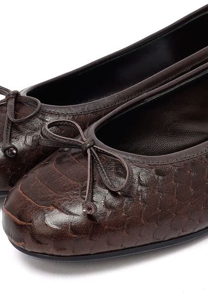 Kadın Kahverengi Desenli Deri Babet 25AFD120840