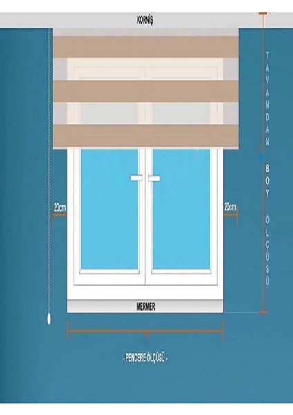 Ithal Bambu Açık Gri Bambu Stor Zebra Perde Eteği Düz(Alüminyum Kasa Metal Ayak ) indirimleri