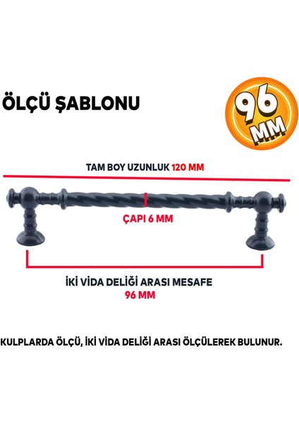 Mobilya Mutfak Dolabı Çekmece Dolap Kapak Kulpu Kulbu Antrasit (96 Mm-9.6 Cm) Metal Kulpları fiyatları