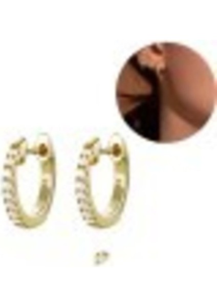 Gold 925 Ayar Gümüş Halka Küpe