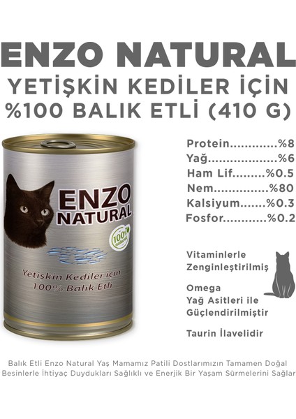 Natural Balık Etli Yaş Kedi Maması 410 gr x 24 fiyatları
