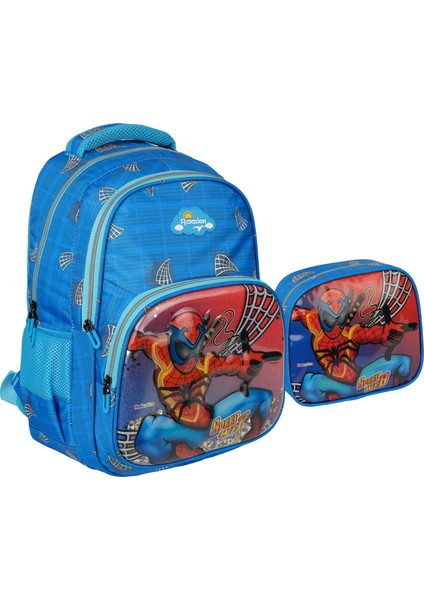 Kabartmalı Örümcek Adam Figürlü Pullu 3'Lü İlkokul Çantası Beslenme Kalemlik Seti 1370 fiyatları
