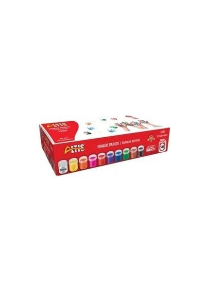 Parmak Boyası - 10 Renk, 30 ml x 10 Adet, Su Bazlı, Zararsız ve Kolay Temizlenebilir indirimleri