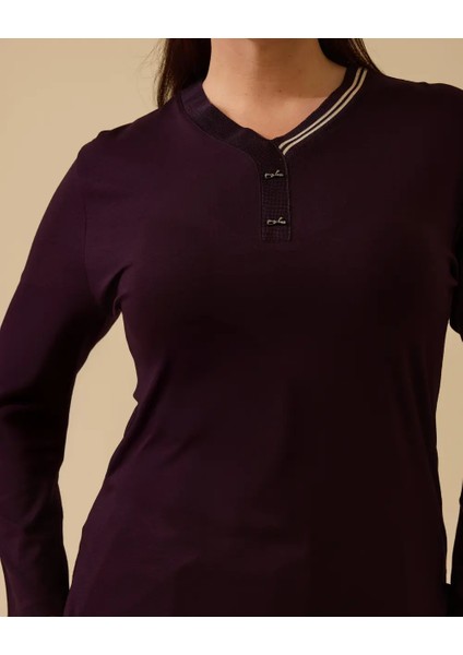 Büyük Beden V Yajakı Uzun Kollu Şerit Detaylı Bluz Gala-Xi modelleri