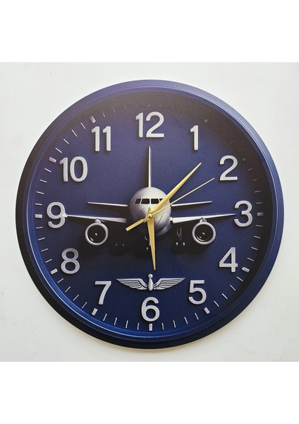 Yolcu Uçak Temalı Duvar Saati Pilot - Havacı - Uçak Tutkunu