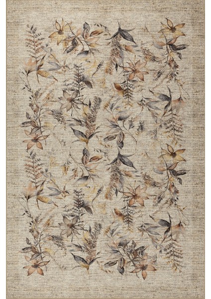 Florart Bej / Kahverengi Vintage Dokulu Çiçek Desenli Dokuma Tabanlı Şönil Halı Al 468 fiyatları